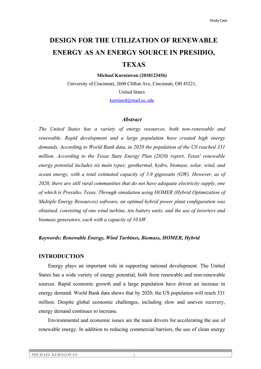 Design For The Utilization Of Renewable Energy - Page 1