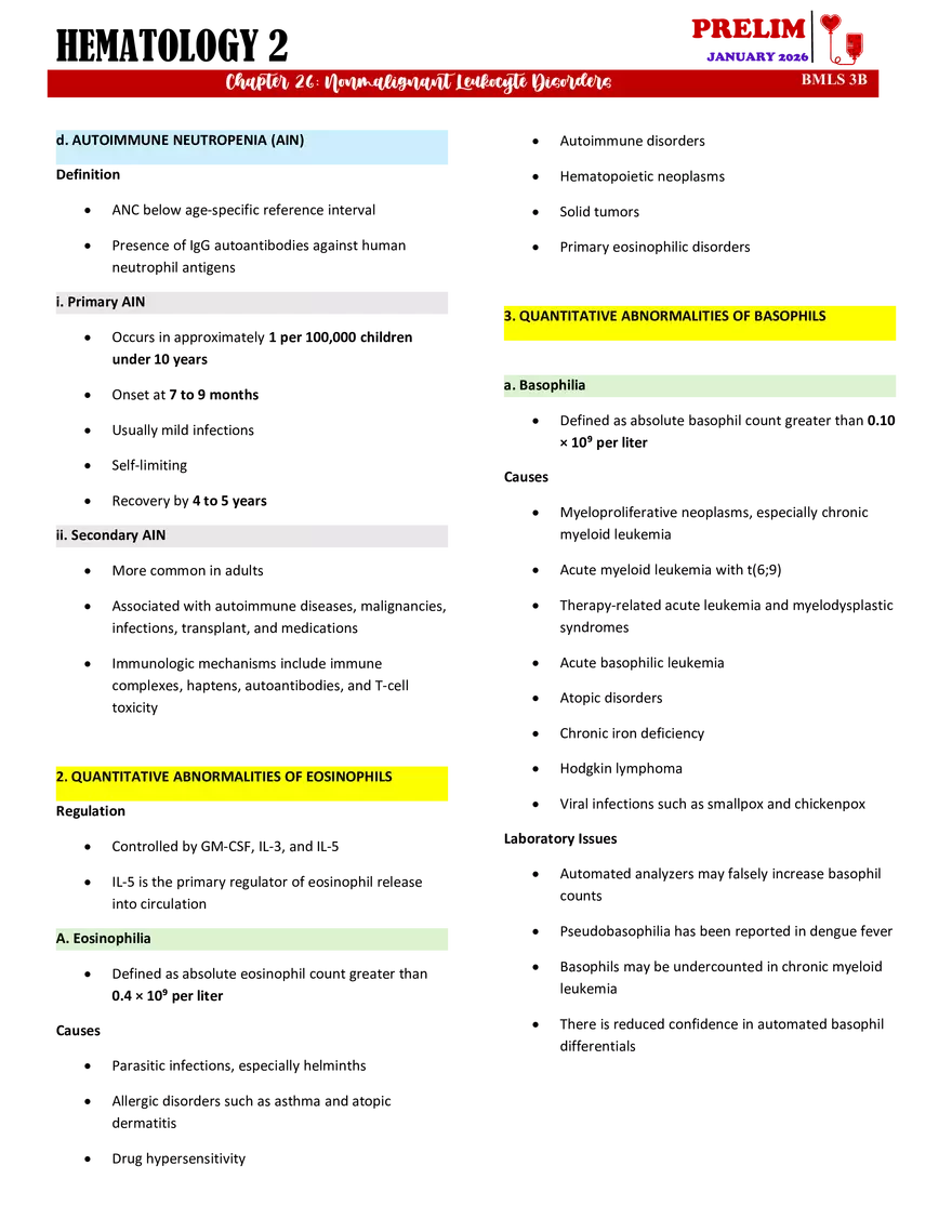 Nonmalignant Leukocyte Disorders - Page 7