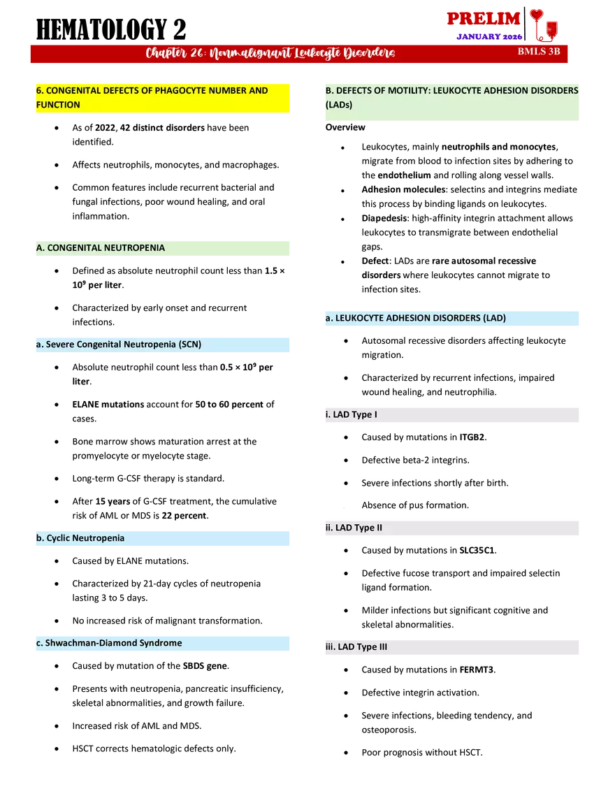 Nonmalignant Leukocyte Disorders - Page 16