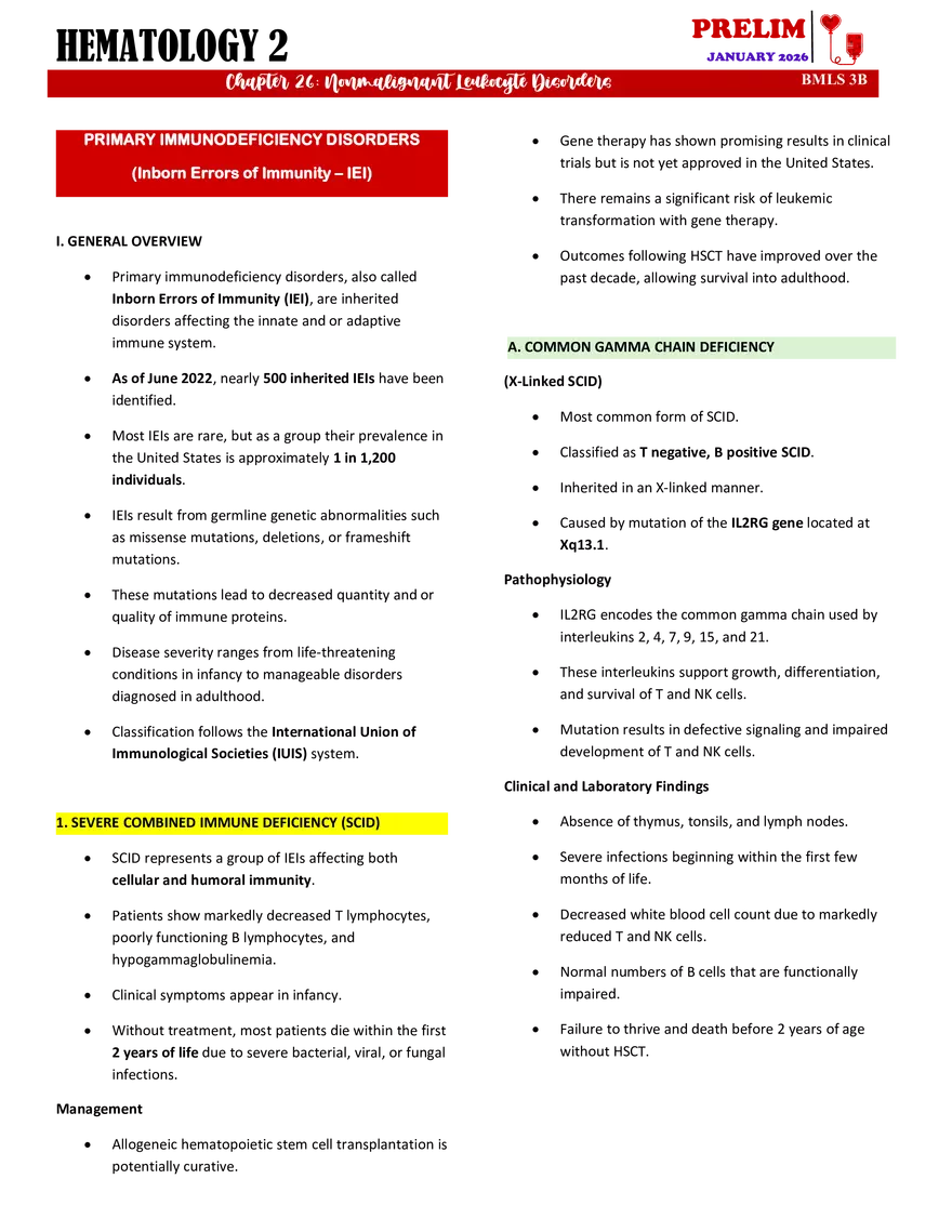 Nonmalignant Leukocyte Disorders - Page 1