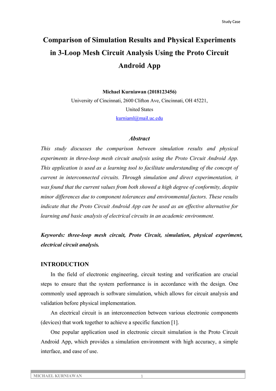 Comparison of Simulation Results and Physical Experiments - Page 1