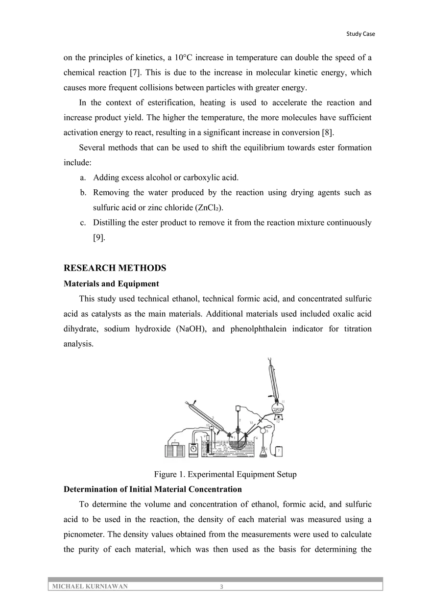 Kinetic Analysis and Optimum Conditions for Ethanol Formic Acid Esterification Reaction - Page 4