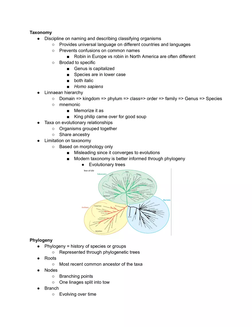 Taxonomy Short Notes - Page 1