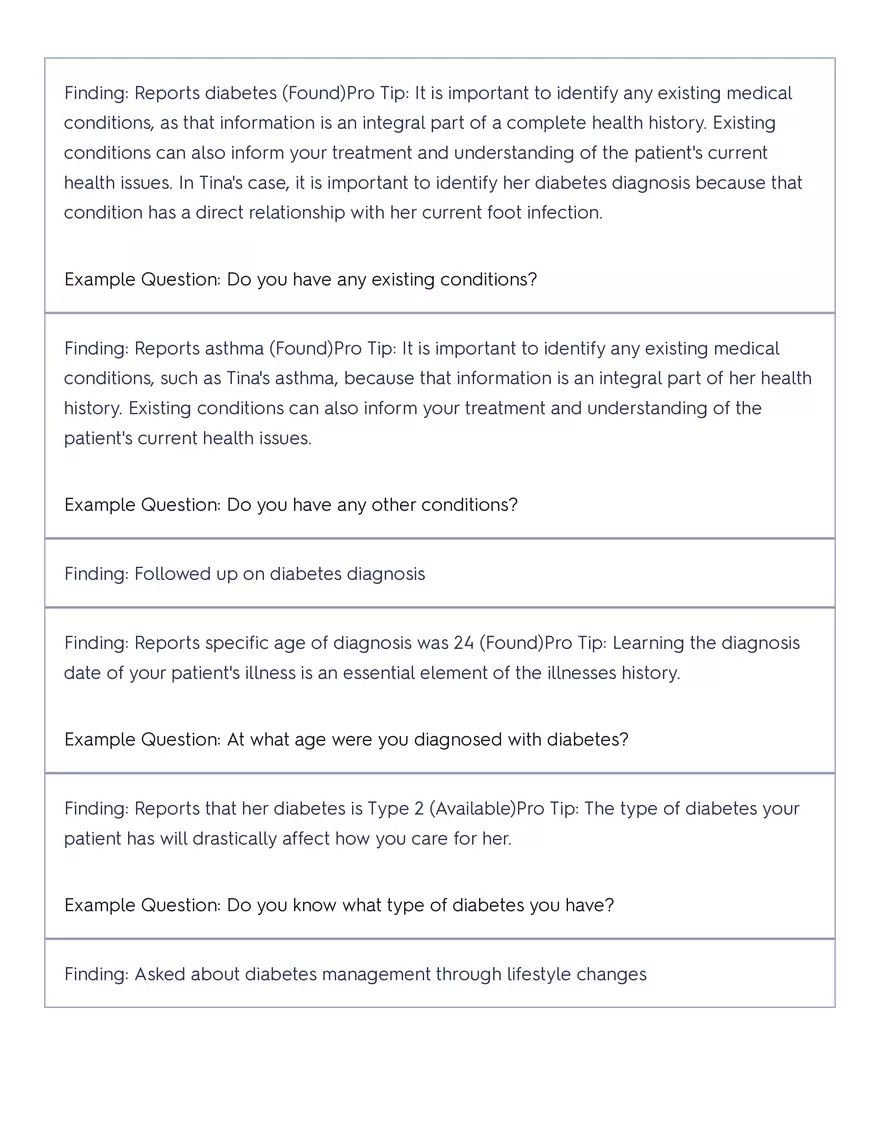 Shadow Health - Tina Jones, Health History - Page 20