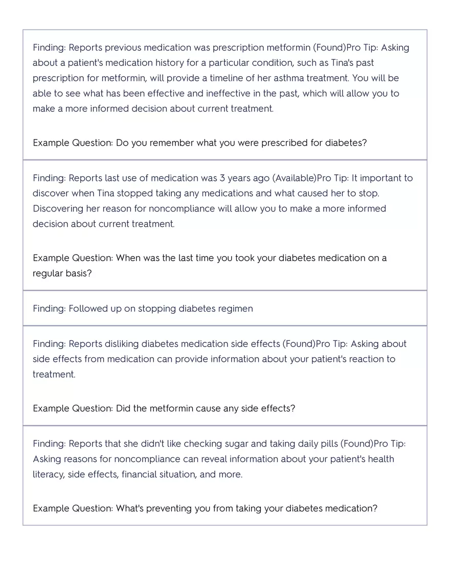 Shadow Health - Tina Jones, Health History - Page 22