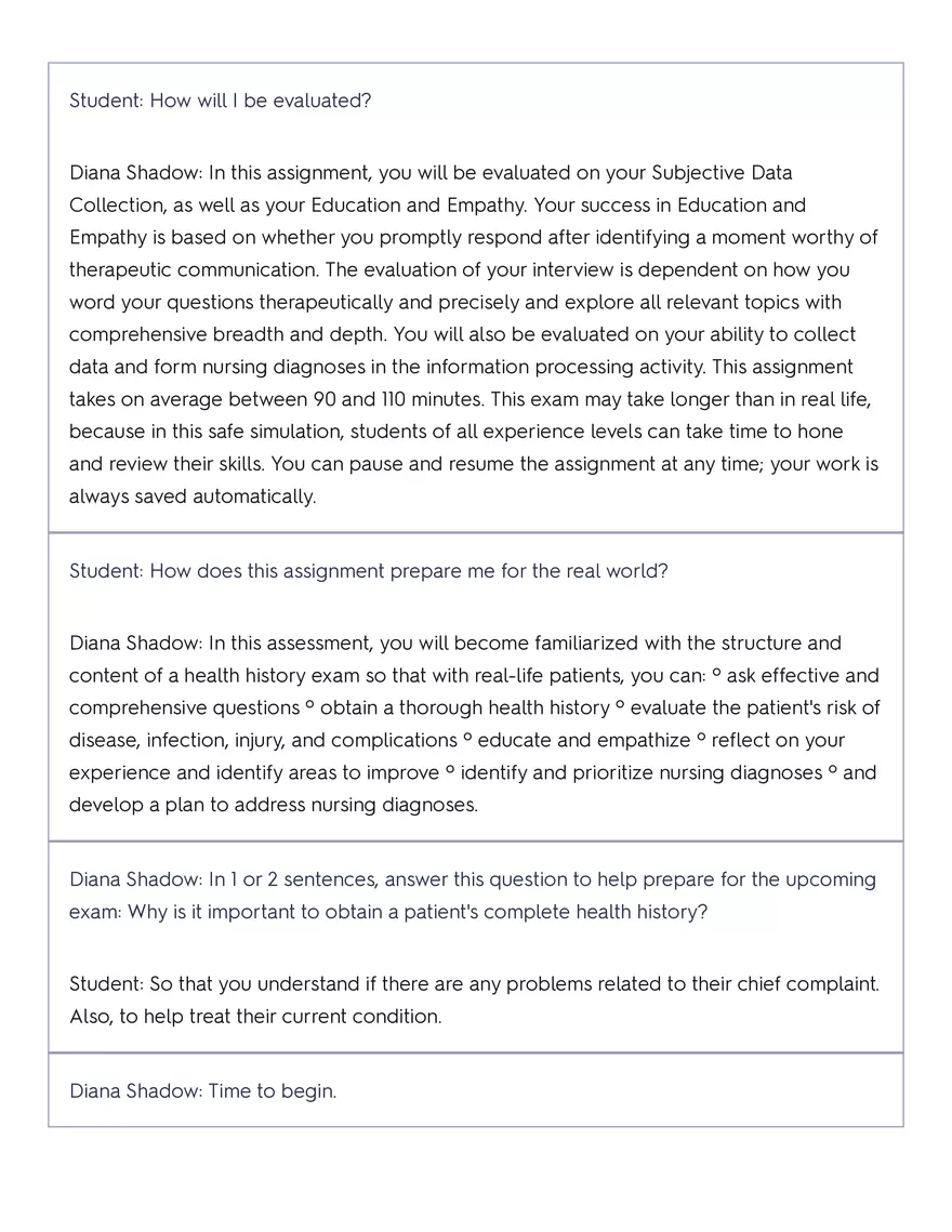 Shadow Health - Tina Jones, Health History - Page 24