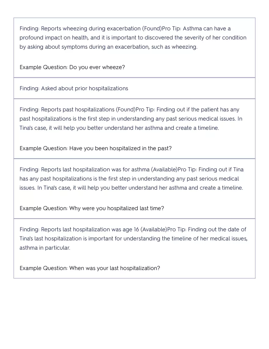 Shadow Health - Tina Jones, Health History - Page 29