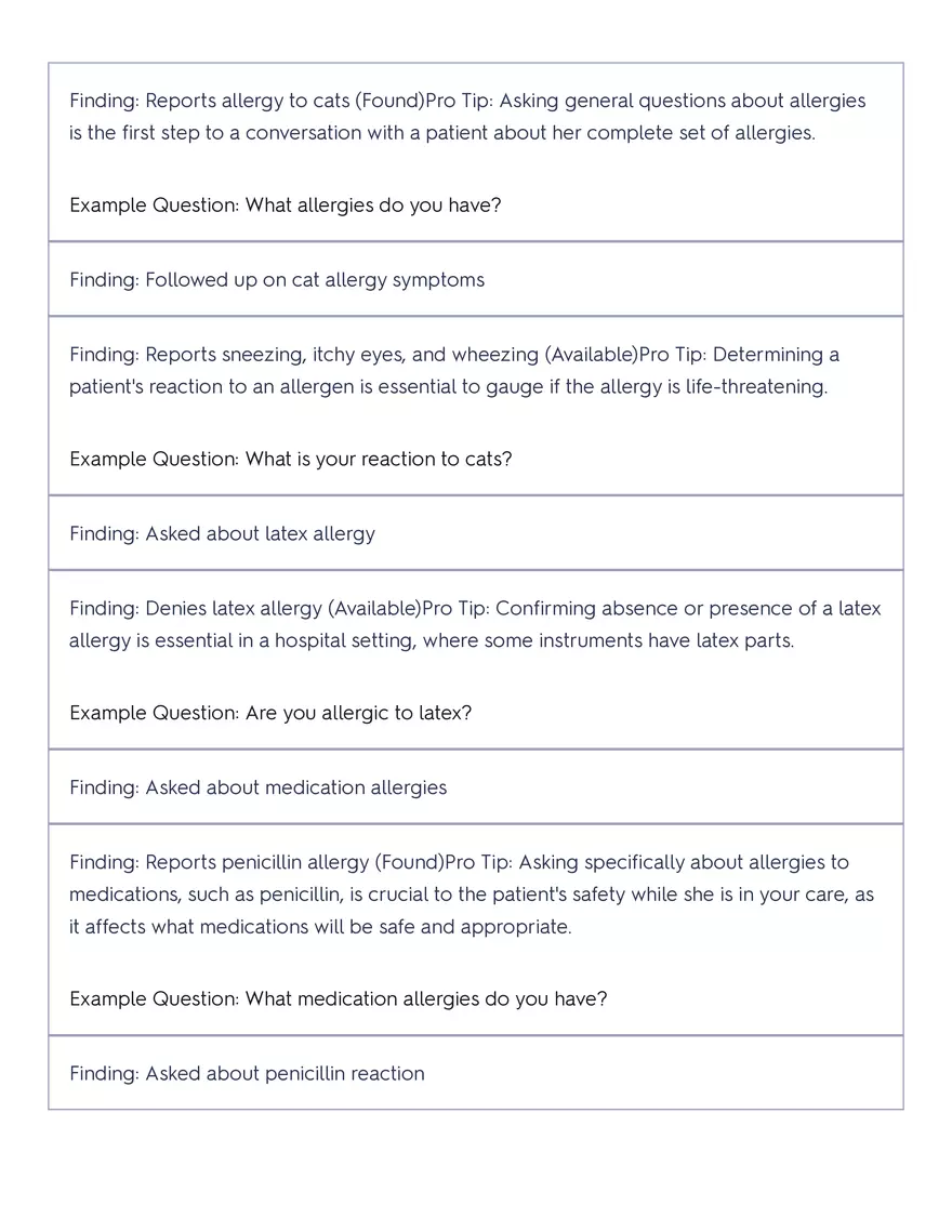 Shadow Health - Tina Jones, Health History - Page 33