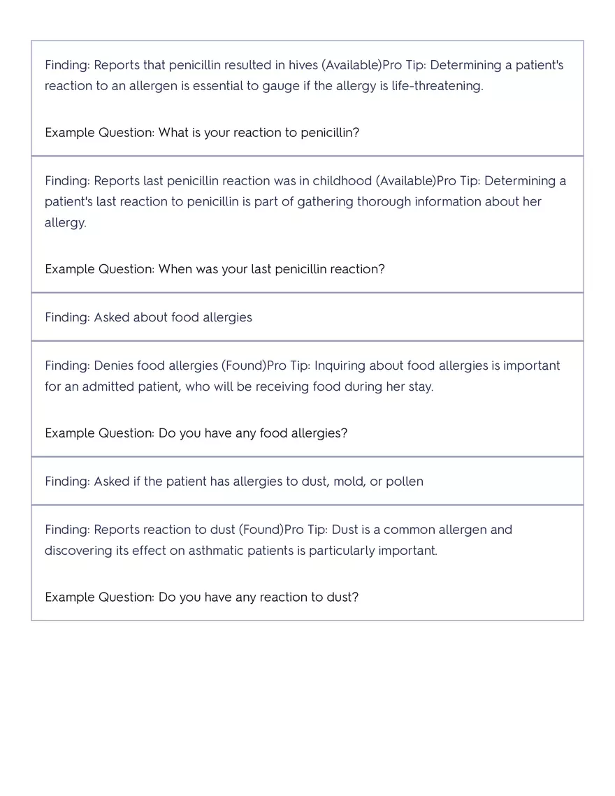 Shadow Health - Tina Jones, Health History - Page 34