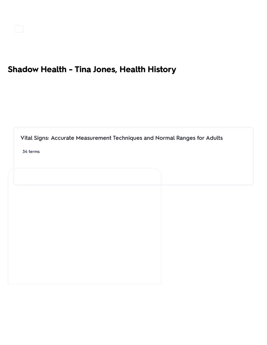 Shadow Health - Tina Jones, Health History - Page 1