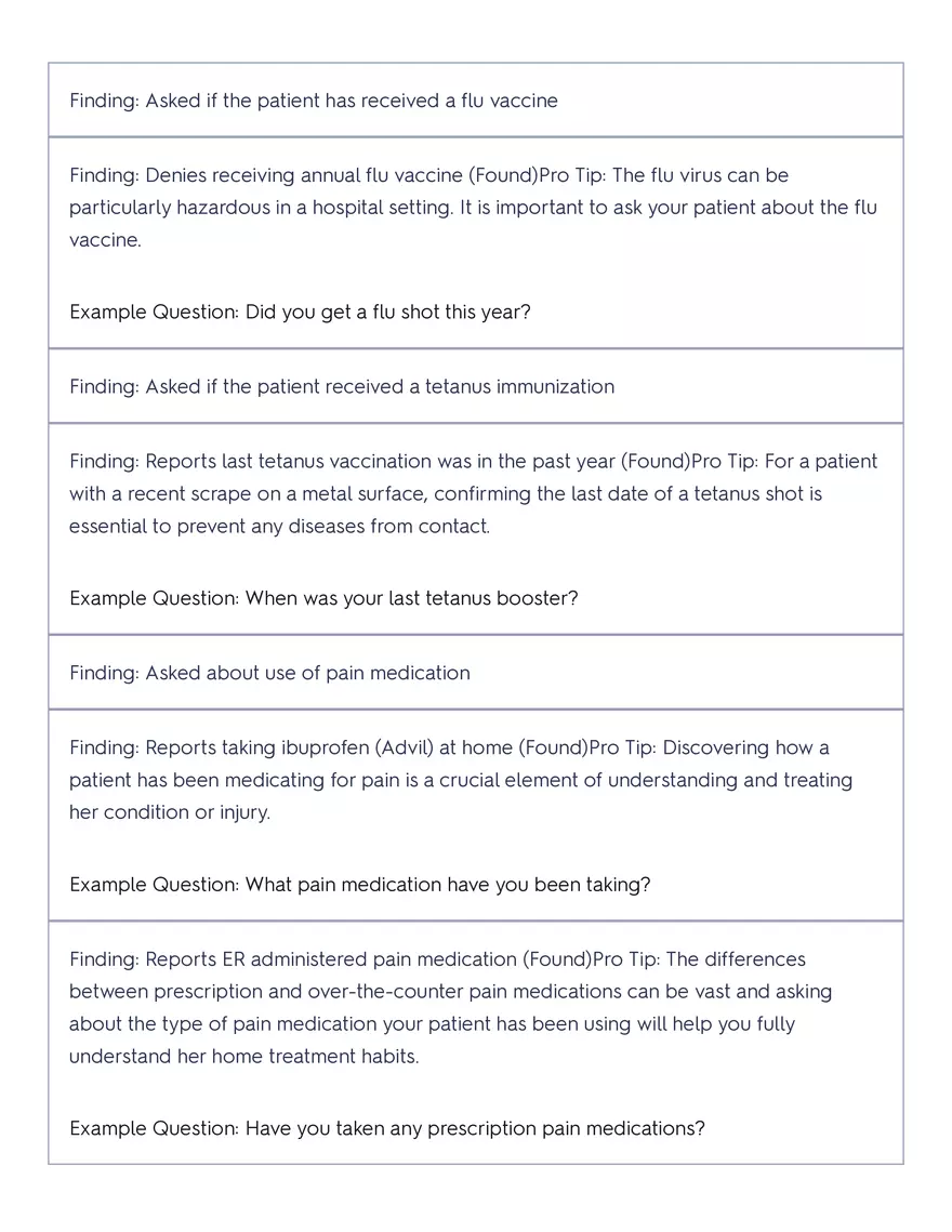 Shadow Health - Tina Jones, Health History - Page 38