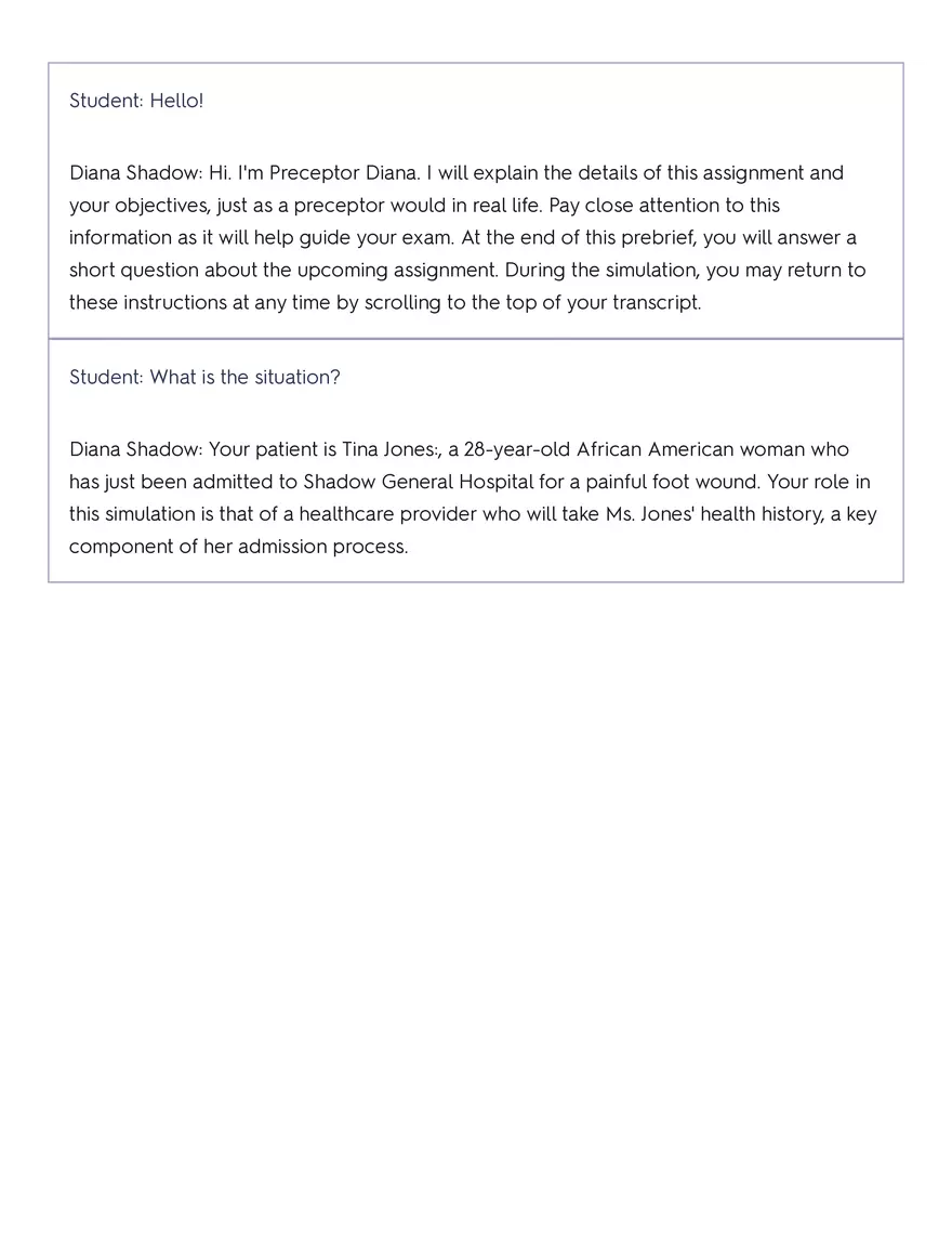 Shadow Health - Tina Jones, Health History - Page 2