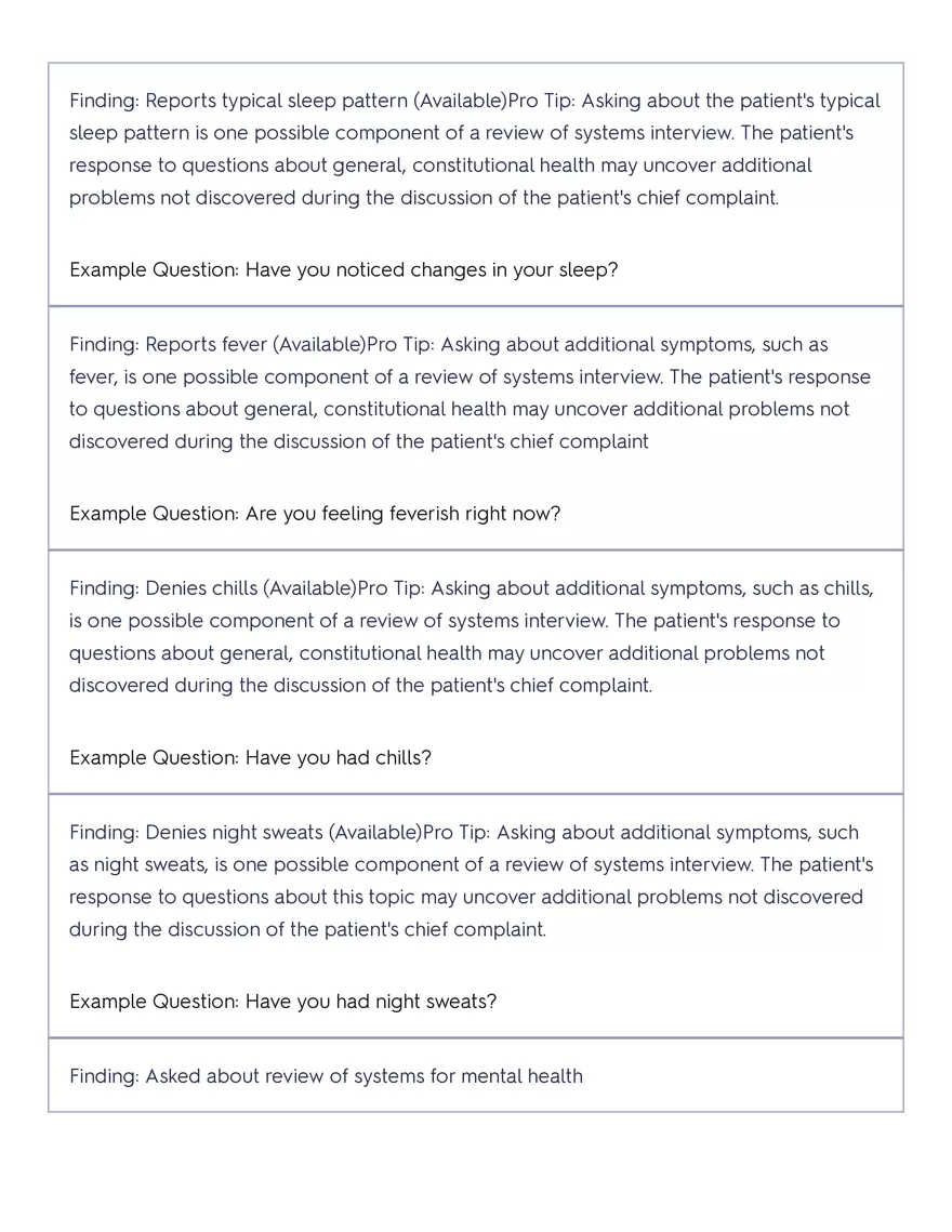 Shadow Health - Tina Jones, Health History - Page 54