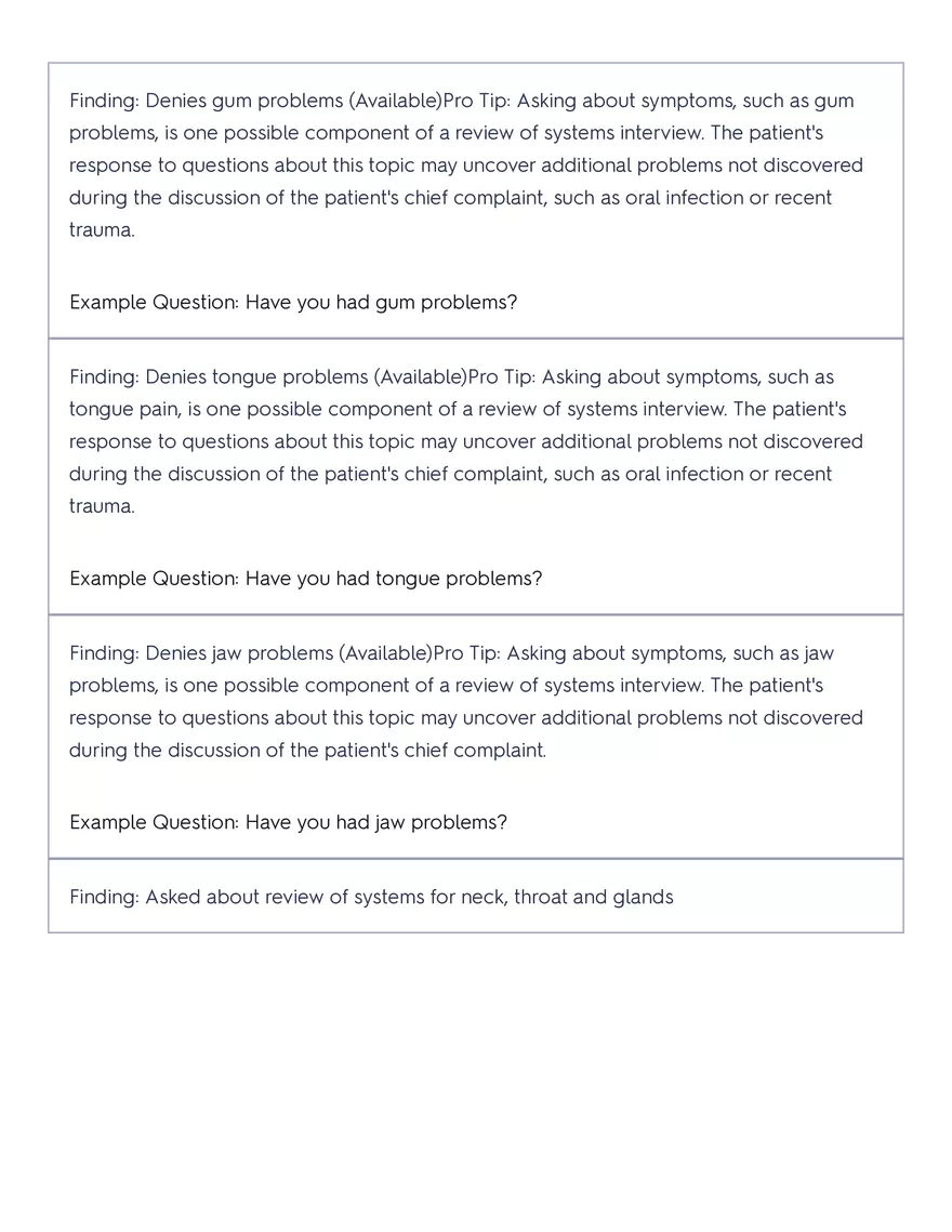 Shadow Health - Tina Jones, Health History - Page 63