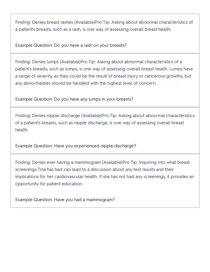 Shadow Health - Tina Jones, Health History - Page 66