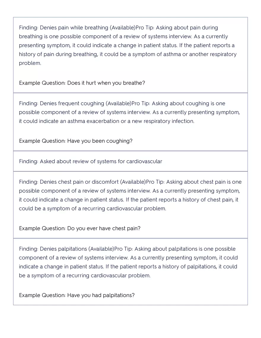 Shadow Health - Tina Jones, Health History - Page 69