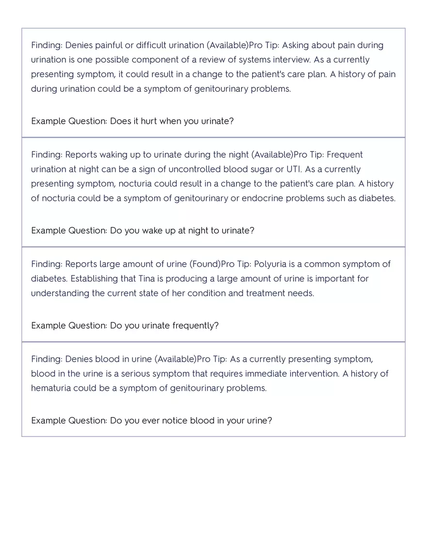 Shadow Health - Tina Jones, Health History - Page 73