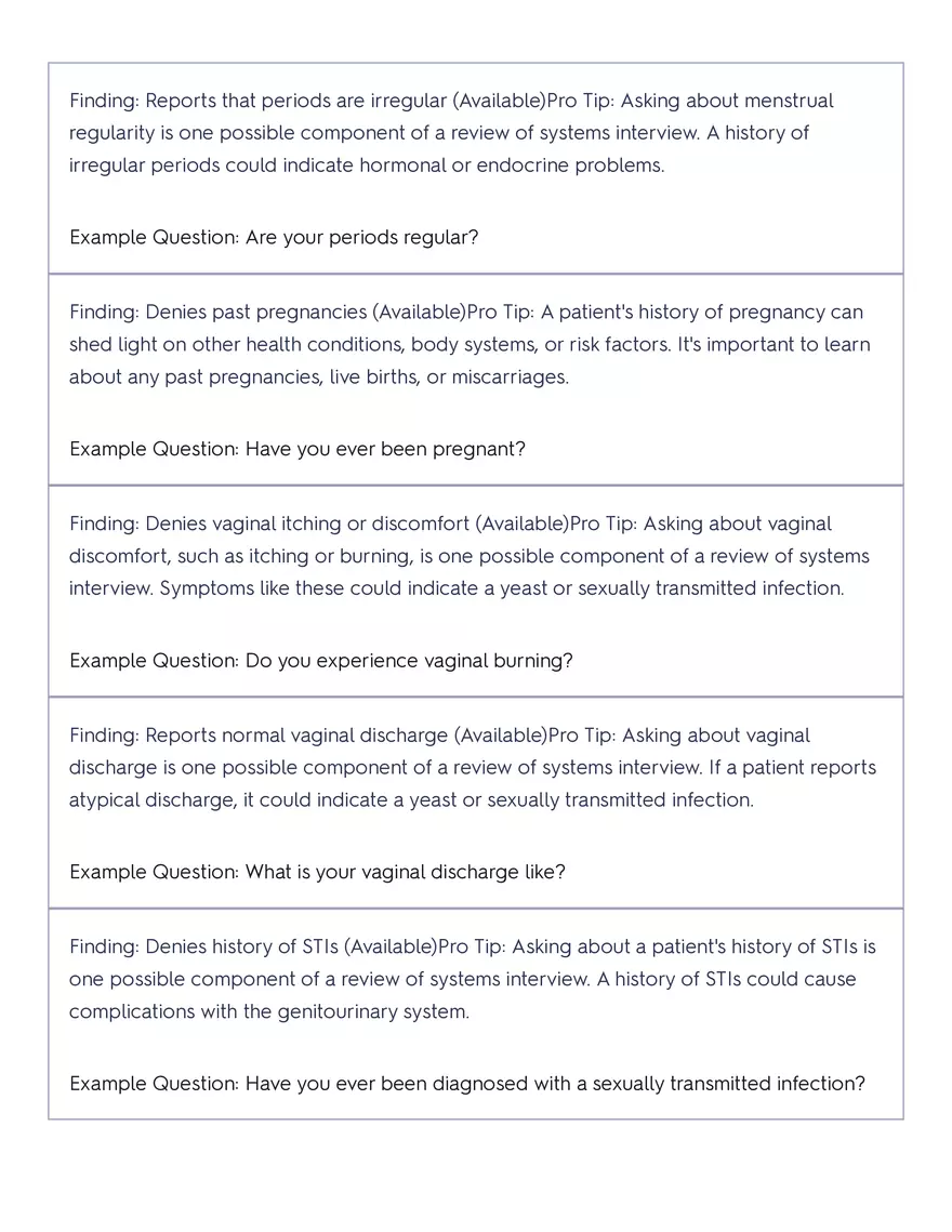 Shadow Health - Tina Jones, Health History - Page 75