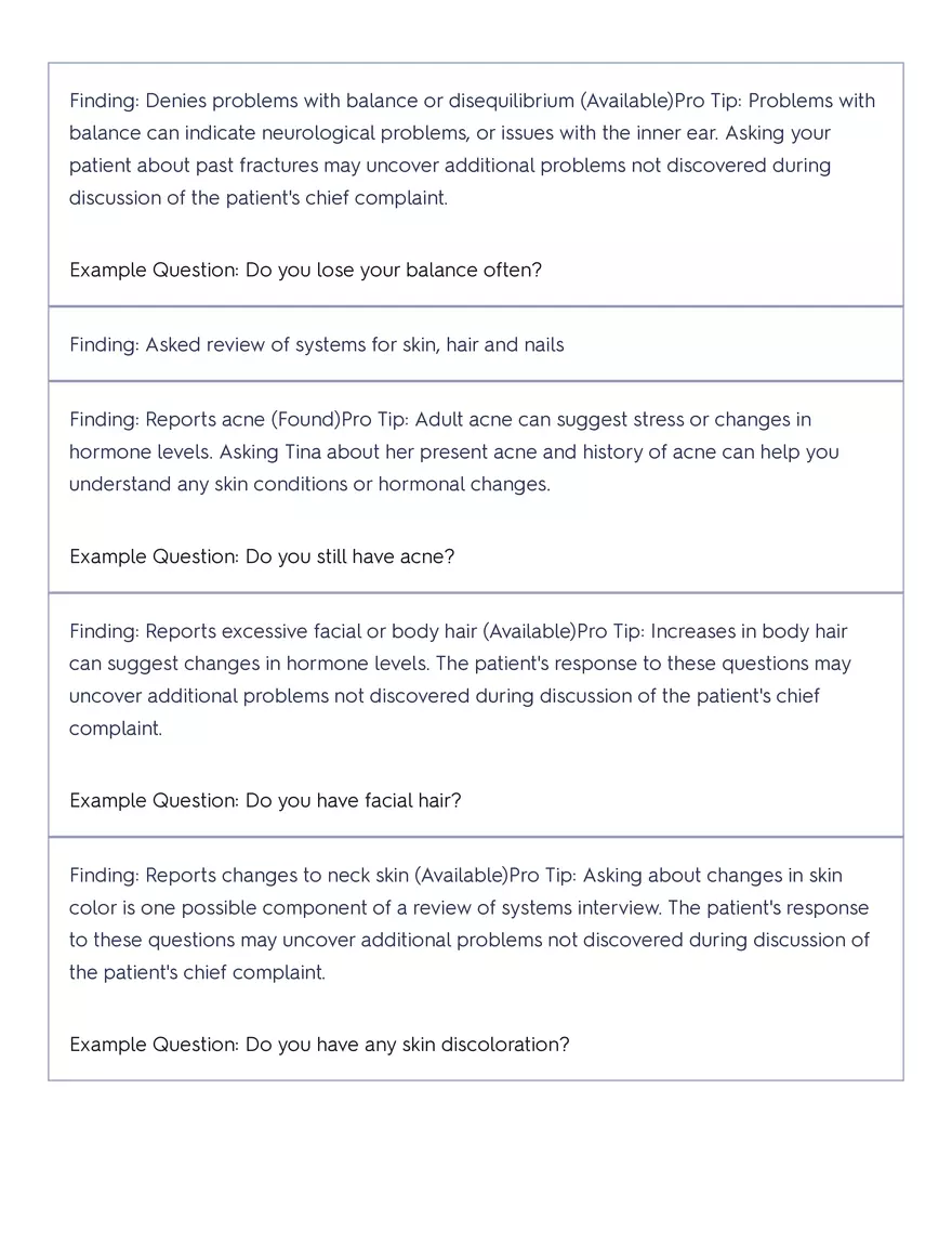 Shadow Health - Tina Jones, Health History - Page 80