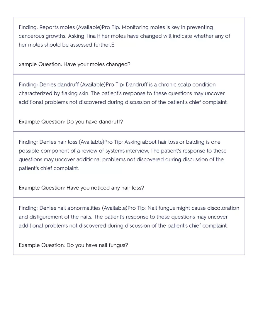 Shadow Health - Tina Jones, Health History - Page 81