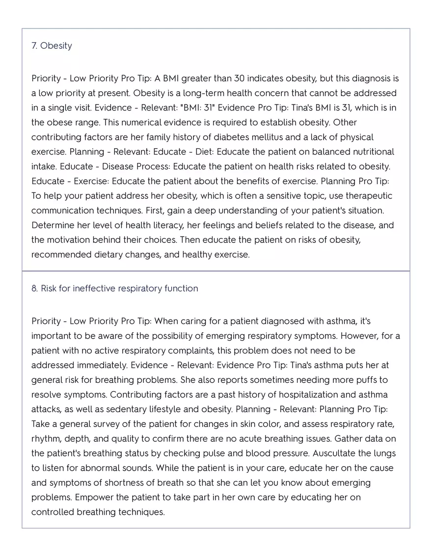 Shadow Health - Tina Jones, Health History - Page 91