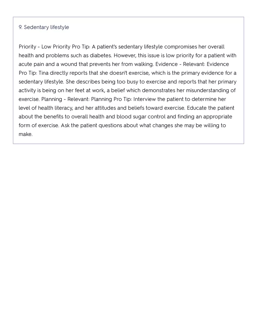 Shadow Health - Tina Jones, Health History - Page 92