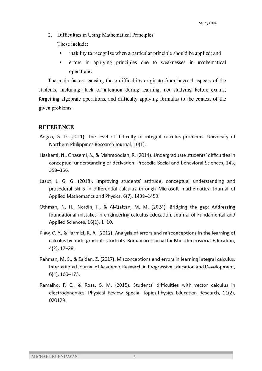 Identification and Analysis of Conceptual Difficulties - Page 8