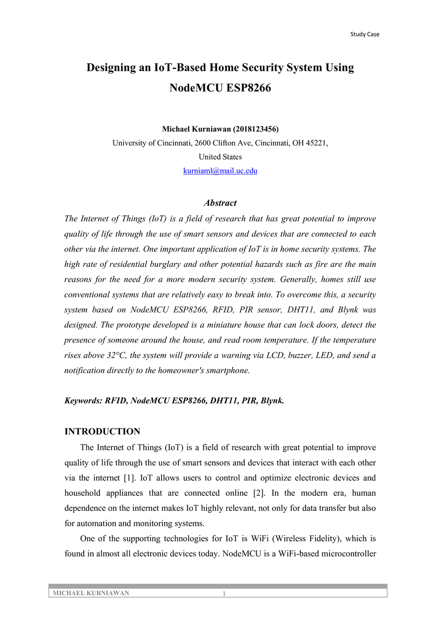Designing an IoT-Based Home Security System - Page 1