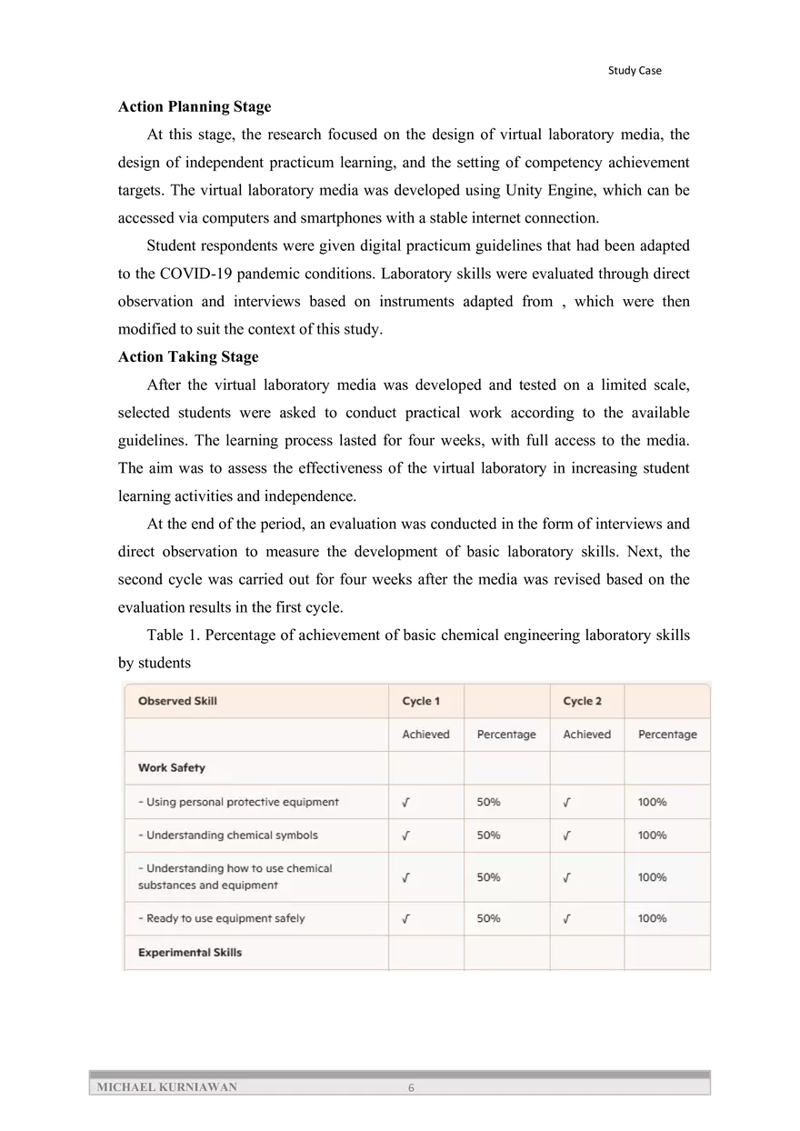 Action Research Approach to Improve the Laboratory Competence - Page 6