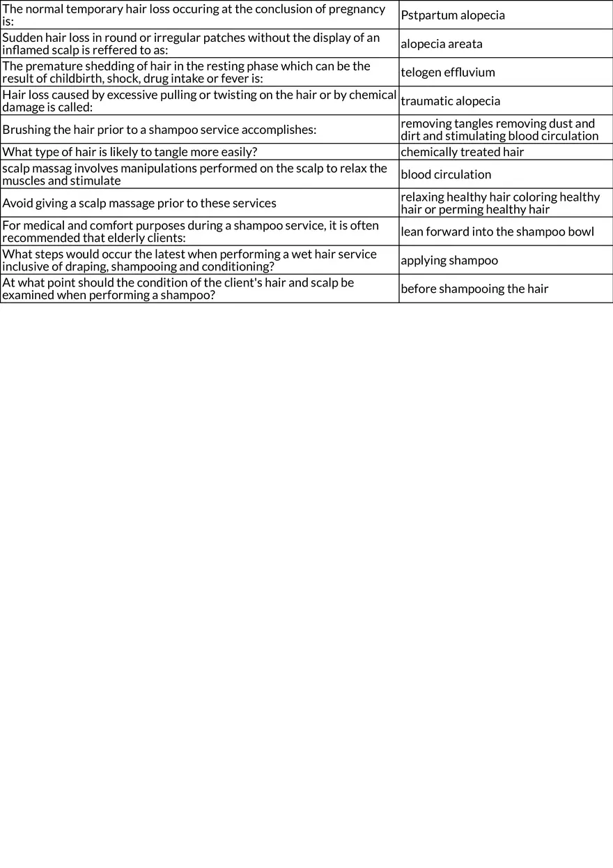 Hair Structure and Function - Final Written Exam - Page 3
