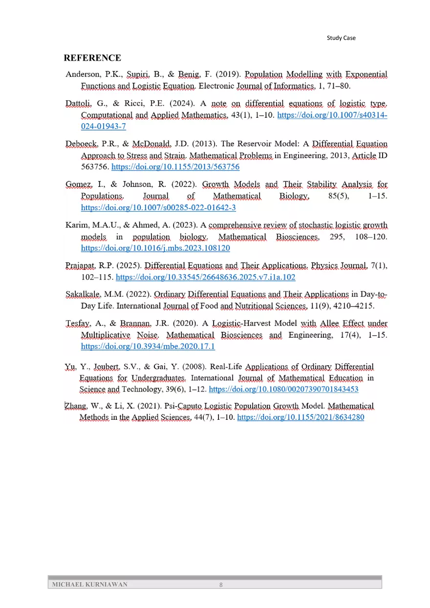 Application of Differential Equations for Population Estimation - Page 8