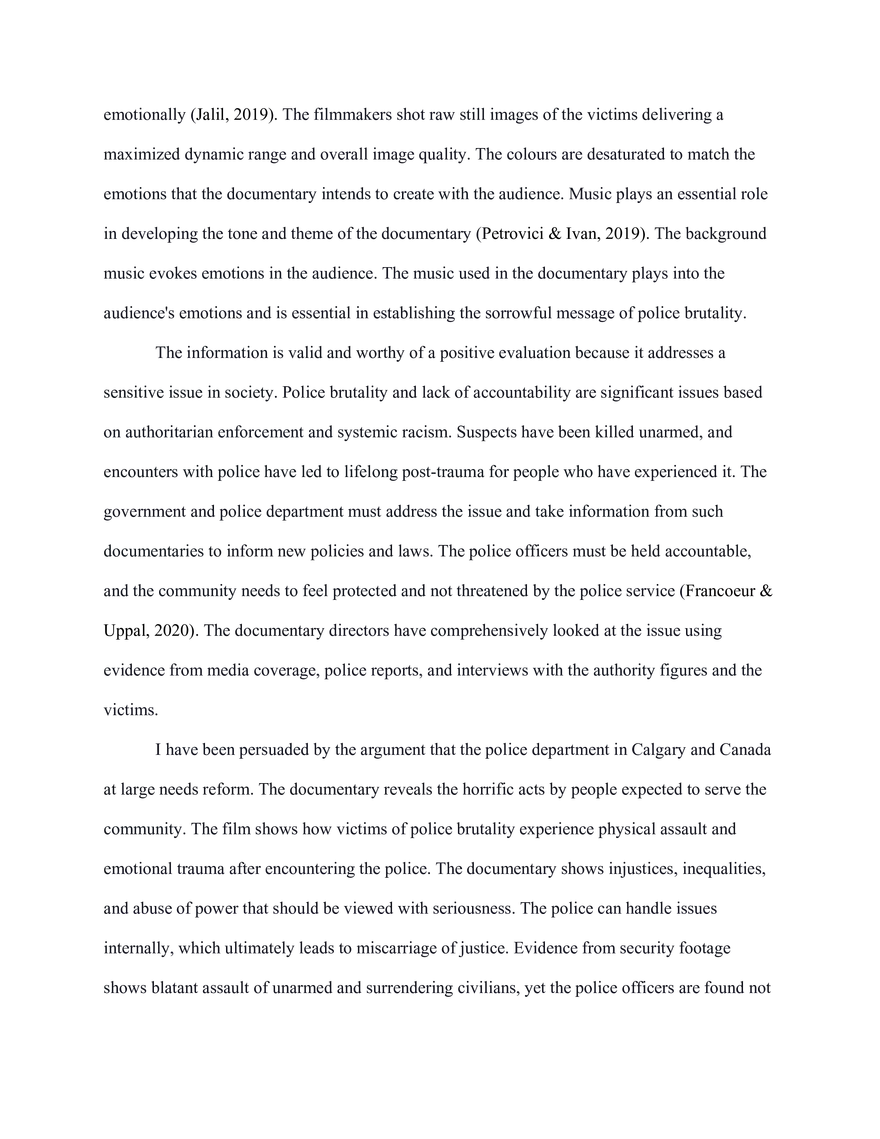 Rhetorical Analysis: No Visible Trauma Documentary - Page 8