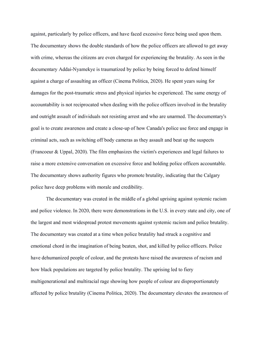 Rhetorical Analysis: No Visible Trauma Documentary - Page 4