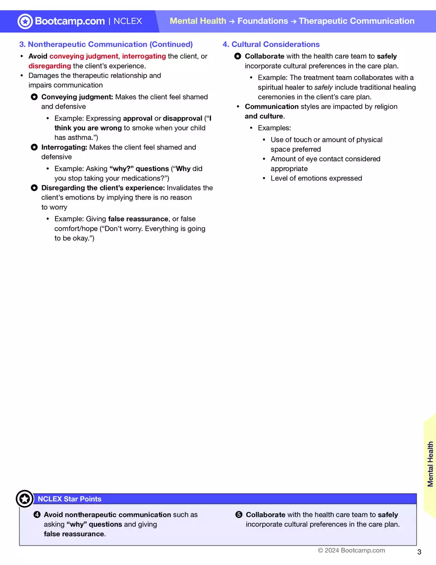 Therapeutic Communication Cheat Sheet - Page 3