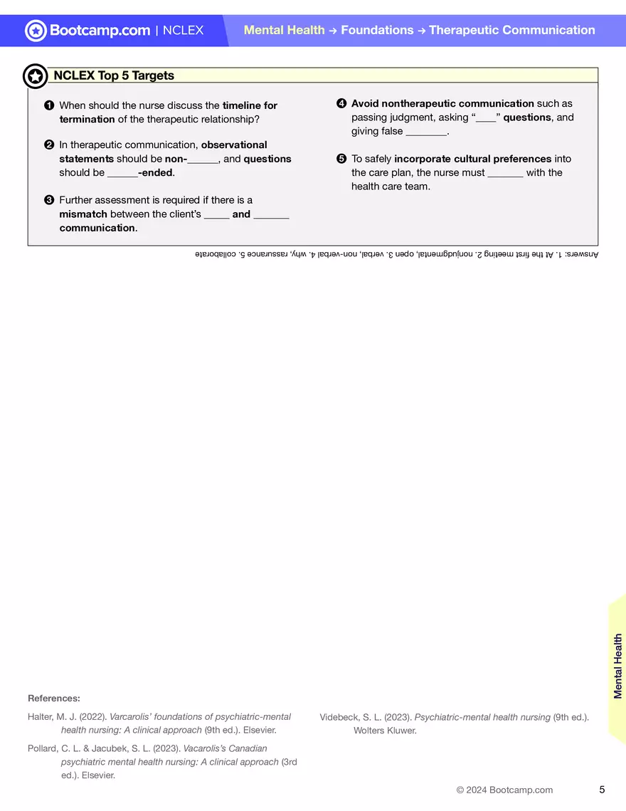 Therapeutic Communication Cheat Sheet - Page 5
