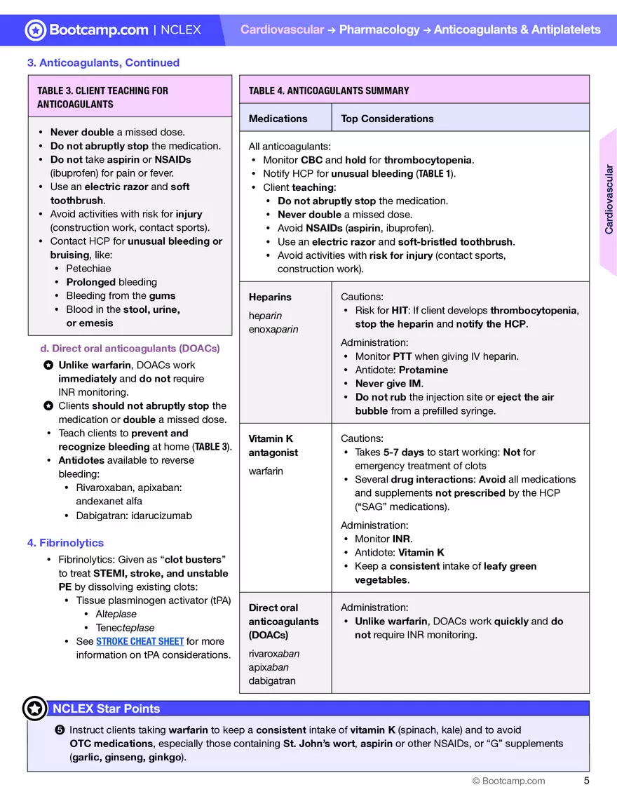 Anticoagulants & Antiplatelets Cheat Sheet - Page 5