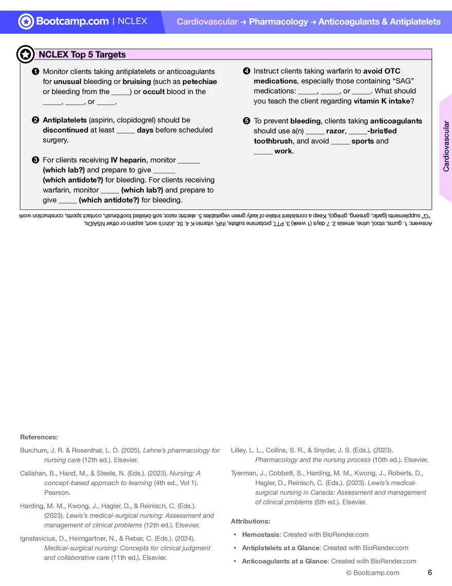 Anticoagulants & Antiplatelets Cheat Sheet - Page 6