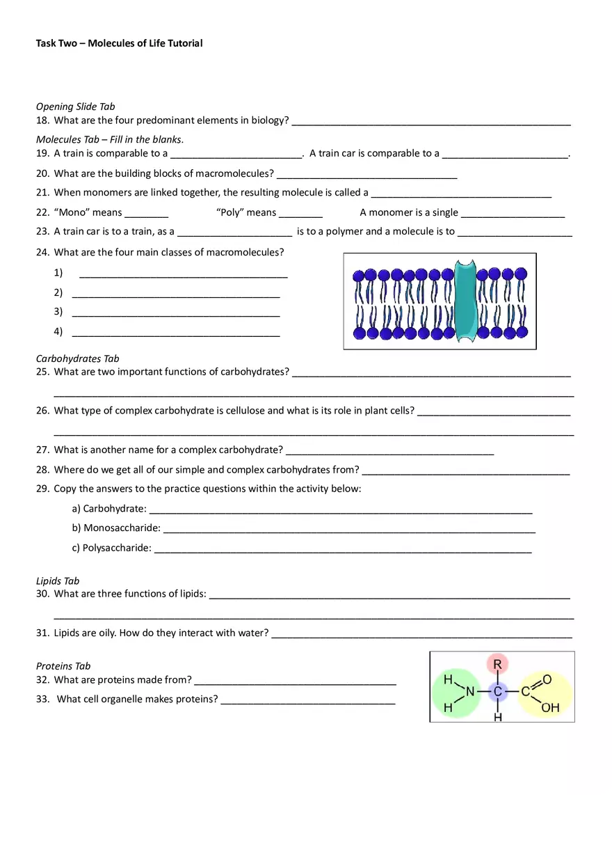 Macromolecules - Introduction to Biomolecules - Page 2