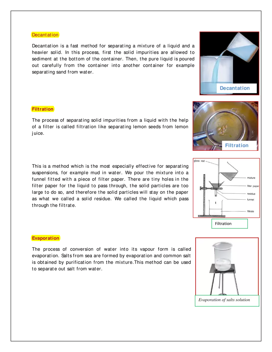 Methods of Separation of Mixture - Page 2