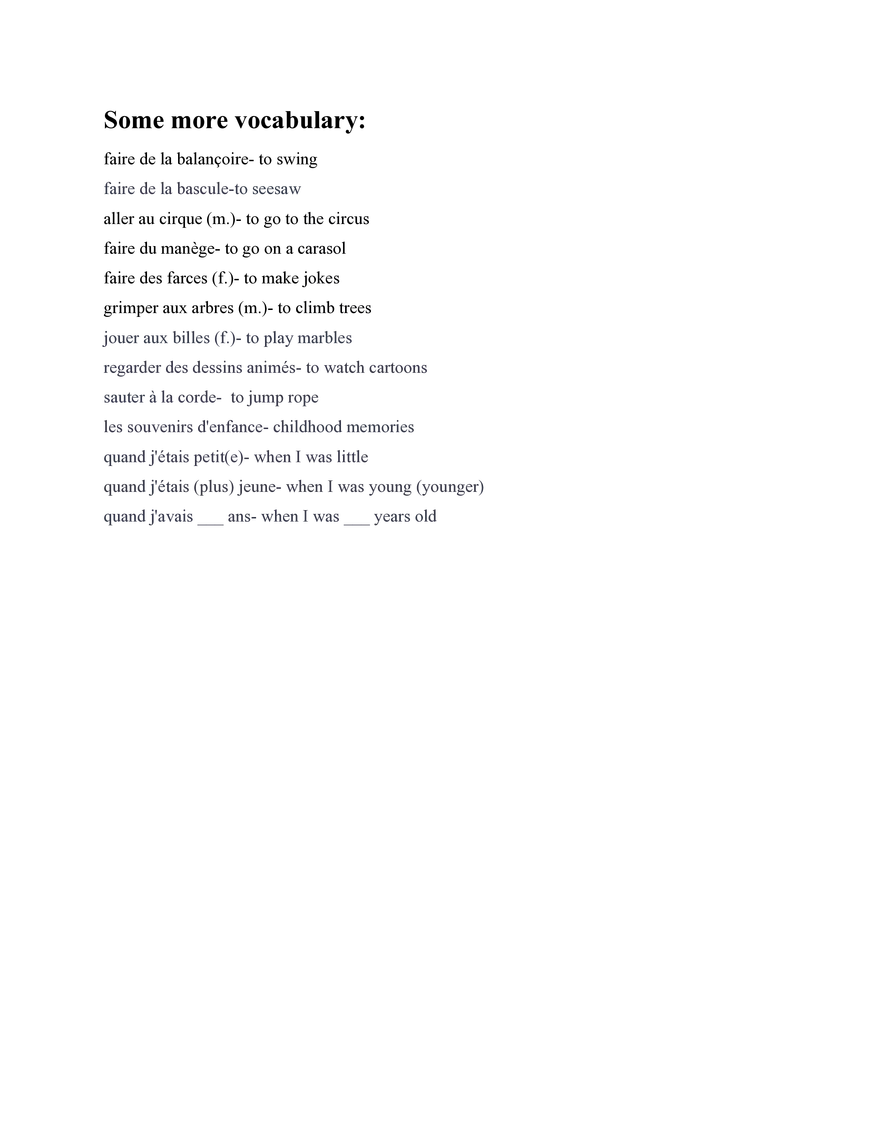 French 3 Study Guide - Page 10