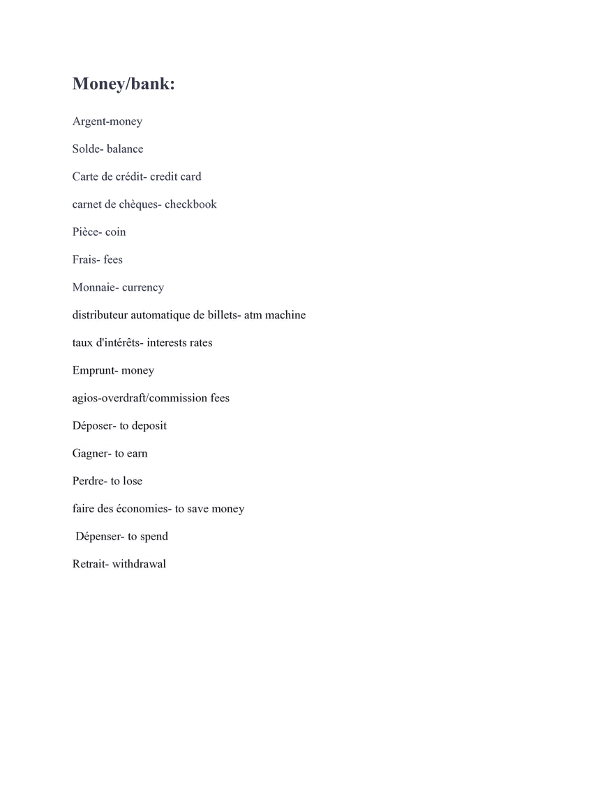 French 3 Study Guide - Page 15