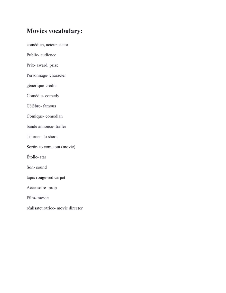 French 3 Study Guide - Page 16