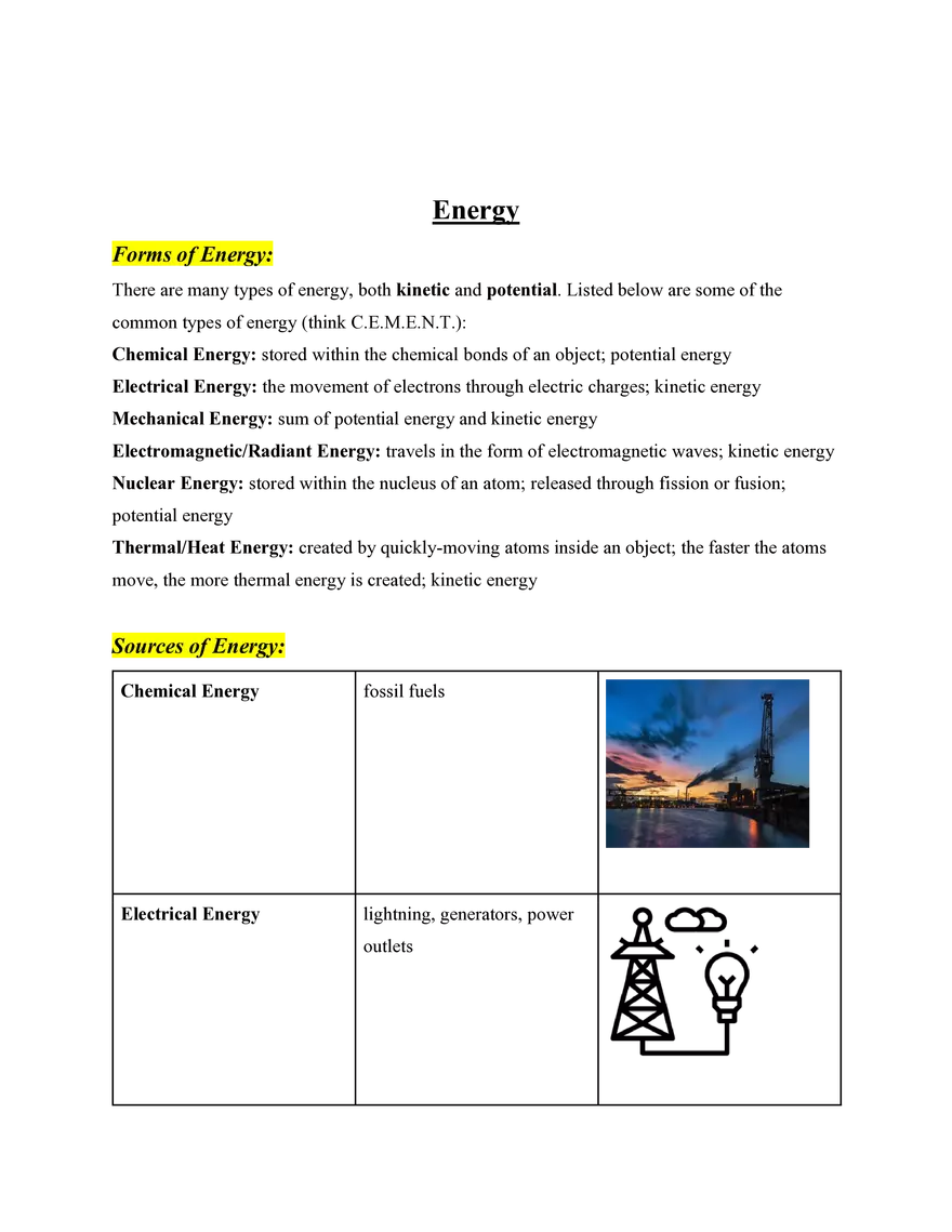 Energy Notes - Page 1