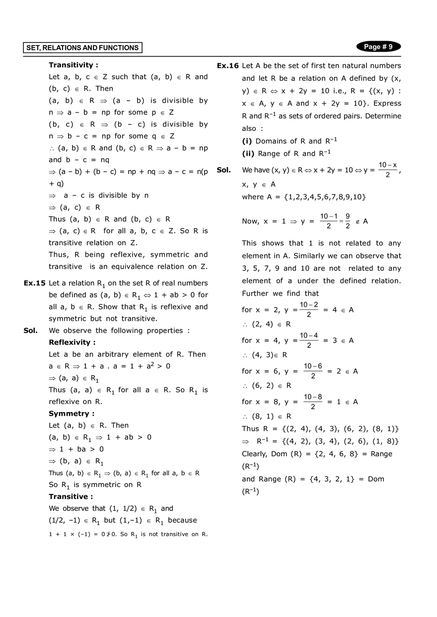 Set, Relations and Functions Solved Problems - Page 3