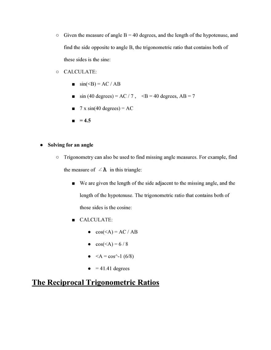 Trigonometry Study Guide - Page 19