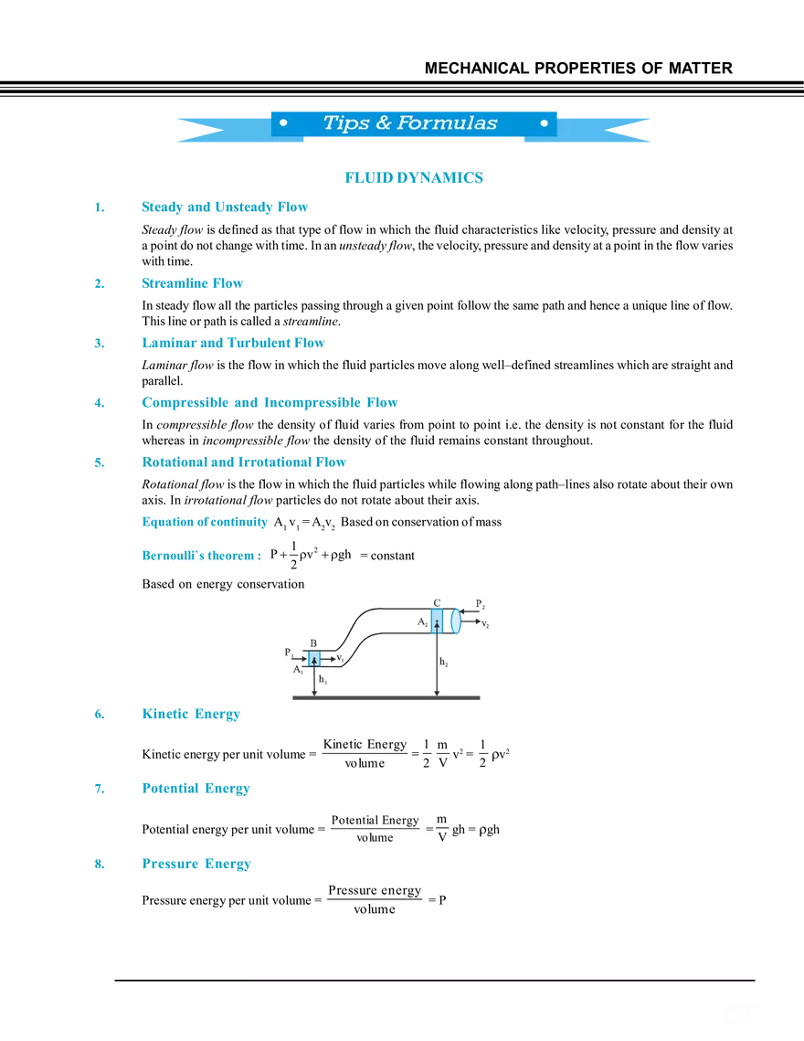 Tips & Formulas Fluid Dinamics - Page 1