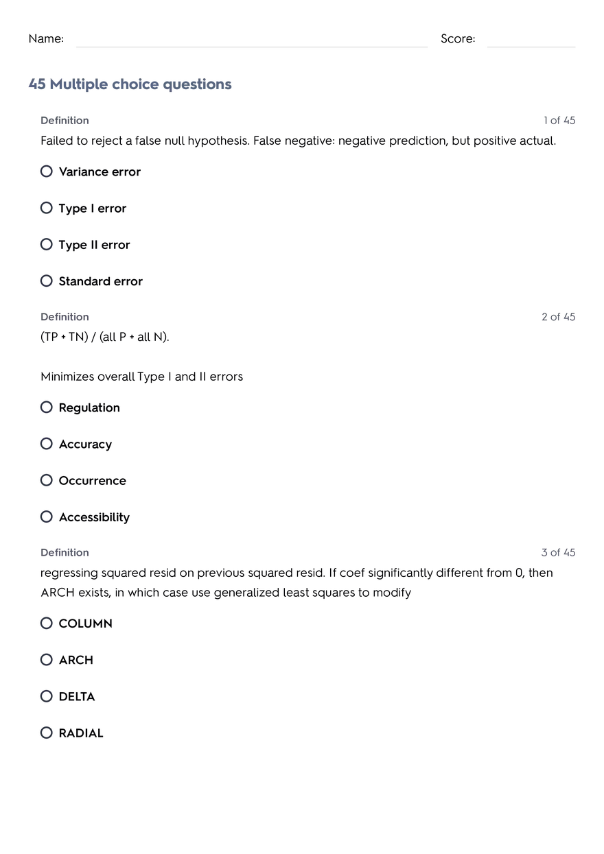 CFA Level II QM Quizlet - Page 1