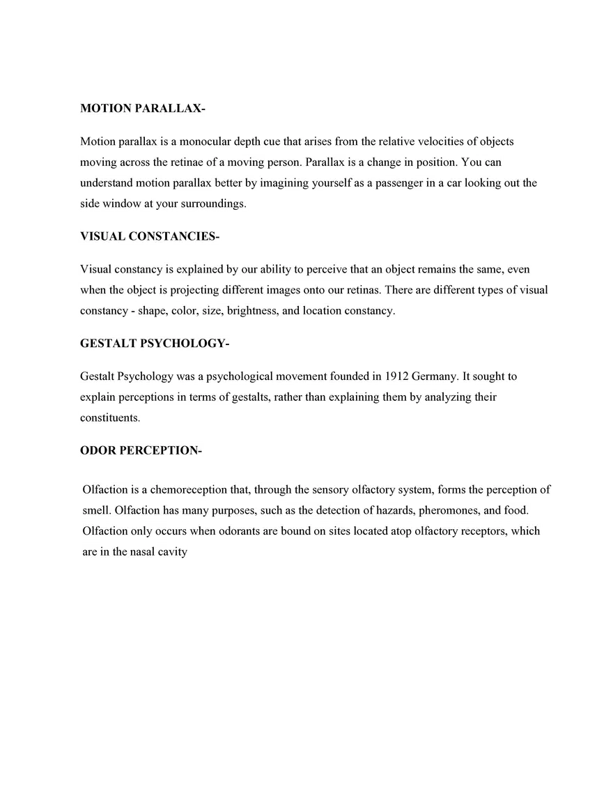 Psychology  5. Sensation and Perception - Page 2