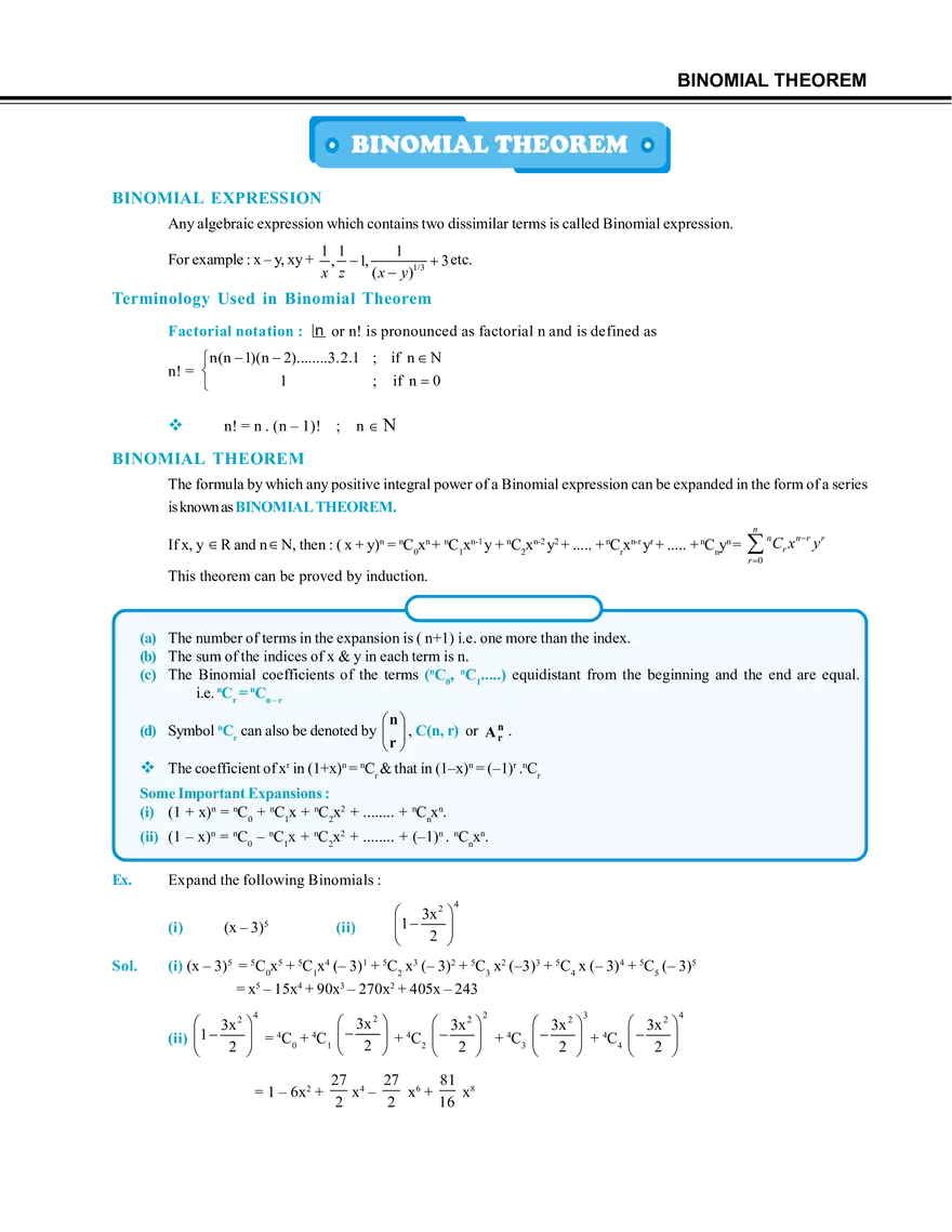 Binomial Theorem - Page 1