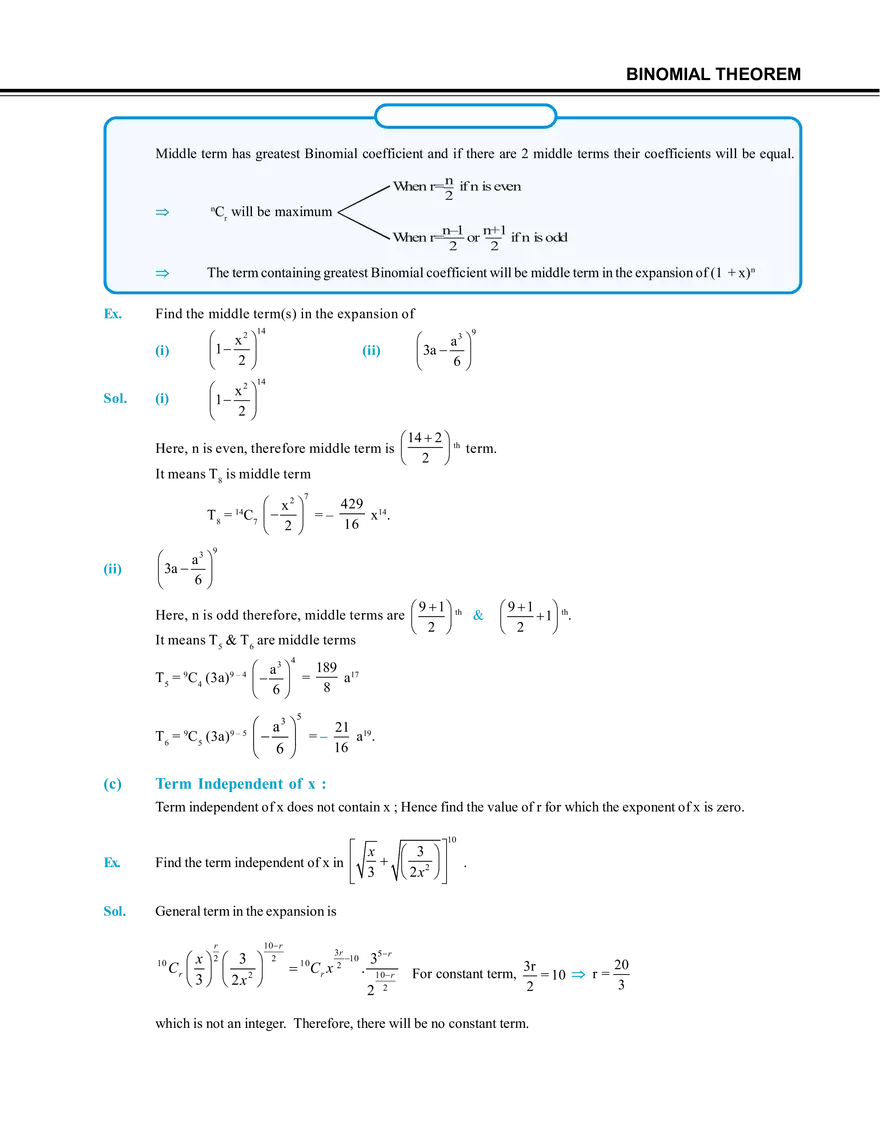 Binomial Theorem - Page 6